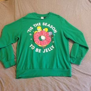 The Simpsons long sleeve Sweatshirt 'Tis The Season To Be Jelly' Green X-Large